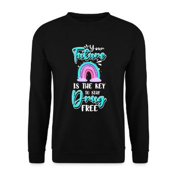 Drug Free Clean Straight Edge Tobacco - Unisex Sweatshirt - black - Front - Alina (178cm) & Michal (187cm)