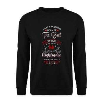 Le Scorpion étoile la superstition de novembre - Sweat-shirt Unisexe - noir - Devant - Alina (178cm) & Michal (187cm)