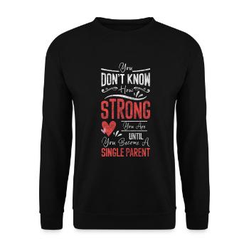 Single Parent Dear Father - Unisex Sweatshirt - black - Front - Alina (178cm) & Michal (187cm)
