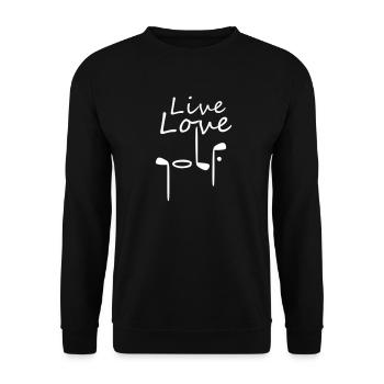 live love golf - Unisex Pullover - Schwarz - Vorne - Alina (178cm) & Michal (187cm)