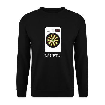 Darts Waschmaschine - Unisex Pullover - Schwarz - Vorne - Alina (178cm) & Michal (187cm)
