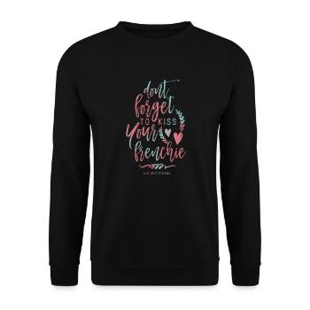 Kiss your Frenchie - Unisex Pullover - Schwarz - Vorne - Alina (178cm) & Michal (187cm)