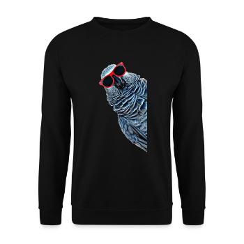 Cadeau de perroquet gris africain - Sweat-shirt Unisexe - noir - Devant - Alina (178cm) & Michal (187cm)