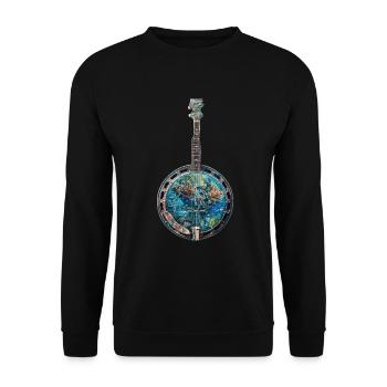 Fish Banjo - Unisex Sweatshirt - black - Front - Alina (178cm) & Michal (187cm)