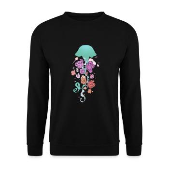 Méduse fleur - Sweat-shirt Unisexe - noir - Devant - Alina (178cm) & Michal (187cm)