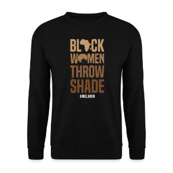 Afro American Melanin Clothing Gift Black Women - Unisex Sweatshirt - black - Front - Alina (178cm) & Michal (187cm)