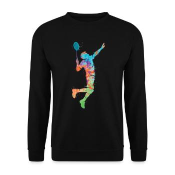 Badminton Colorful Badminton Player Kids Badminton - Unisex Sweatshirt - black - Front - Alina (178cm) & Michal (187cm)