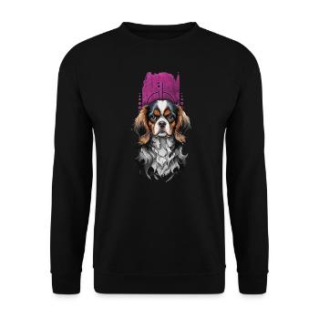 Regal Companion: Cavalier King Charles Spaniel - Unisex Sweatshirt - black - Front - Alina (178cm) & Michal (187cm)