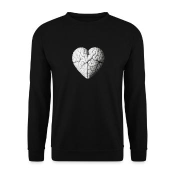 Coeur cerveau - Sweat-shirt Unisexe - noir - Devant - Alina (178cm) & Michal (187cm)