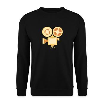 Ancienne icône de caméra argentique, dessinée à la main. Directeur - Sweat-shirt Unisexe - noir - Devant - Alina (178cm) & Michal (187cm)