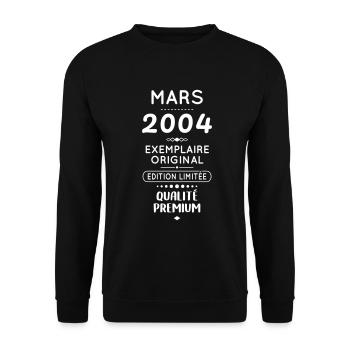 Anniversaire 20 ans - Mars 2004 Original - Sweat-shirt Unisexe - noir - Devant - Alina (178cm) & Michal (187cm)