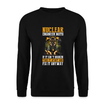 Kernenergie Design für Erneuerbare Kernenergie - Unisex Pullover - Schwarz - Vorne - Alina (178cm) & Michal (187cm)