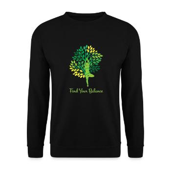 Find your Balance Yoga - Unisex Pullover - Schwarz - Vorne - Alina (178cm) & Michal (187cm)
