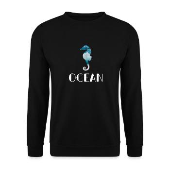 Sea horse in the sea - Unisex Sweatshirt - black - Front - Alina (178cm) & Michal (187cm)