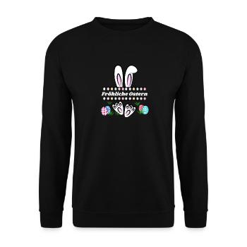 Fröhliche Ostern - Unisex Pullover - Schwarz - Vorne - Alina (178cm) & Michal (187cm)