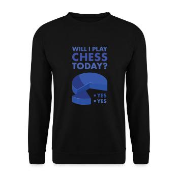 Chess Player Will I Knit Today - Unisex Pullover - Schwarz - Vorne - Alina (178cm) & Michal (187cm)