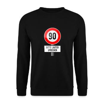 90 years shield louder - Unisex Sweatshirt - black - Front - Alina (178cm) & Michal (187cm)