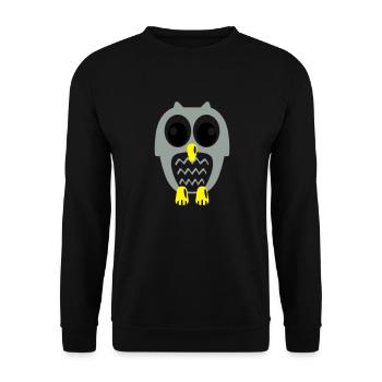 Süße Eule - Unisex Pullover - Schwarz - Vorne - Alina (178cm) & Michal (187cm)