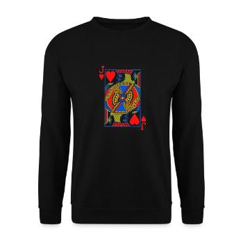 Spielkarte Bube - Unisex Pullover - Schwarz - Vorne - Alina (178cm) & Michal (187cm)