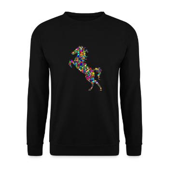 Cheval - Sweat-shirt Unisexe - noir - Devant - Alina (178cm) & Michal (187cm)