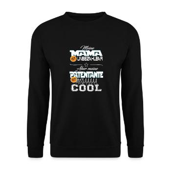 Patentante mega cool - Unisex Pullover - Schwarz - Vorne - Alina (178cm) & Michal (187cm)