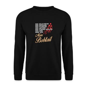 Bobtail - Mein - Unisex Pullover - Schwarz - Vorne - Alina (178cm) & Michal (187cm)