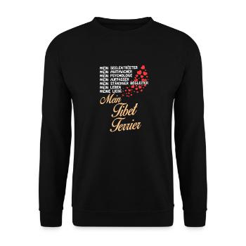 Tibet-Terrier - Mein - Unisex Pullover - Schwarz - Vorne - Alina (178cm) & Michal (187cm)