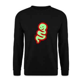 be happy - Unisex Pullover - Schwarz - Vorne - Alina (178cm) & Michal (187cm)