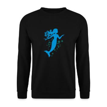 Meerjungfrau - Unisex Pullover - Schwarz - Vorne - Alina (178cm) & Michal (187cm)