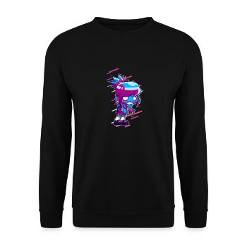 Femme Mme 80 Rétro Violet - Sweat-shirt Unisexe - noir - Devant - Alina (178cm) & Michal (187cm)
