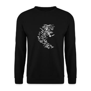 Fledermäuse - Unisex Pullover - Schwarz - Vorne - Alina (178cm) & Michal (187cm)