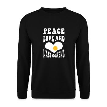 Peace Love et Nasi Goreng - Sweat-shirt Unisexe - noir - Devant - Alina (178cm) & Michal (187cm)