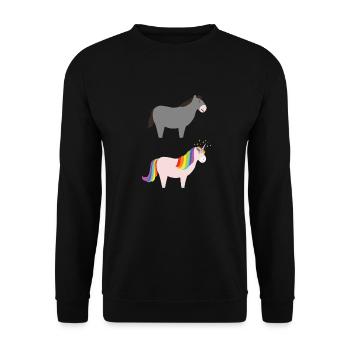 You VS Me (Donkey / Unicorn) - Sweat-shirt Unisexe - noir - Devant - Alina (178cm) & Michal (187cm)