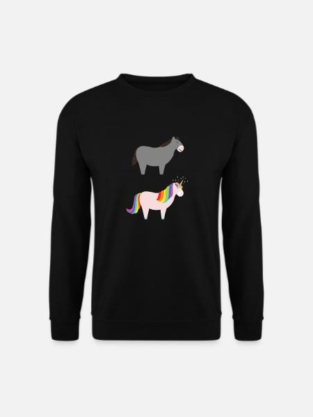 You VS Me (Donkey / Unicorn) - Unisex Pullover - Schwarz