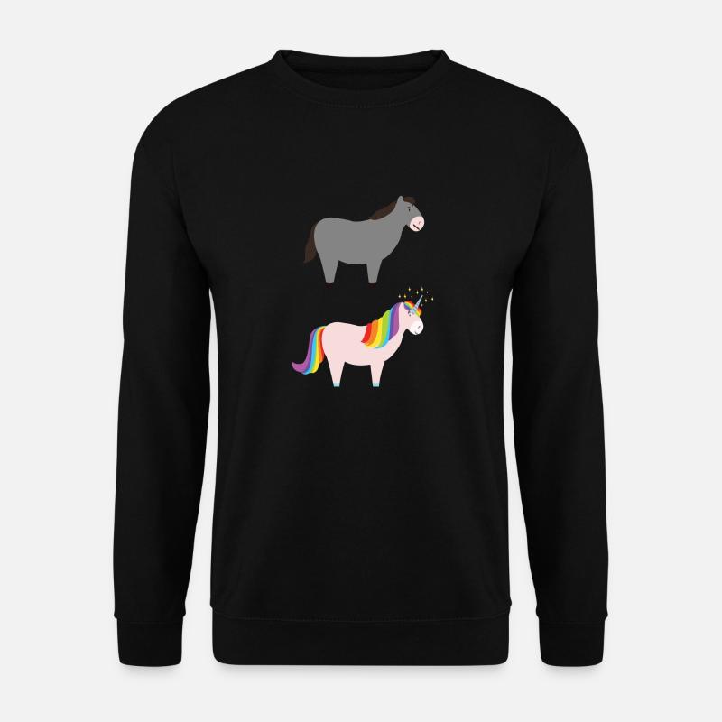 You VS Me (Donkey / Unicorn) - Unisex Pullover - Schwarz