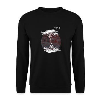 Japnese Tree - Unisex Sweatshirt - black - Front - Alina (178cm) & Michal (187cm)