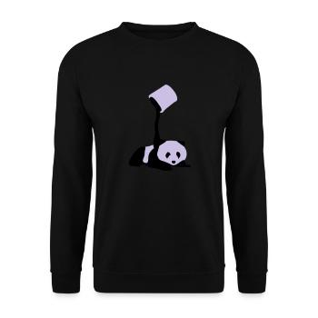 Baby Panda - Unisex Pullover - Schwarz - Vorne - Alina (178cm) & Michal (187cm)