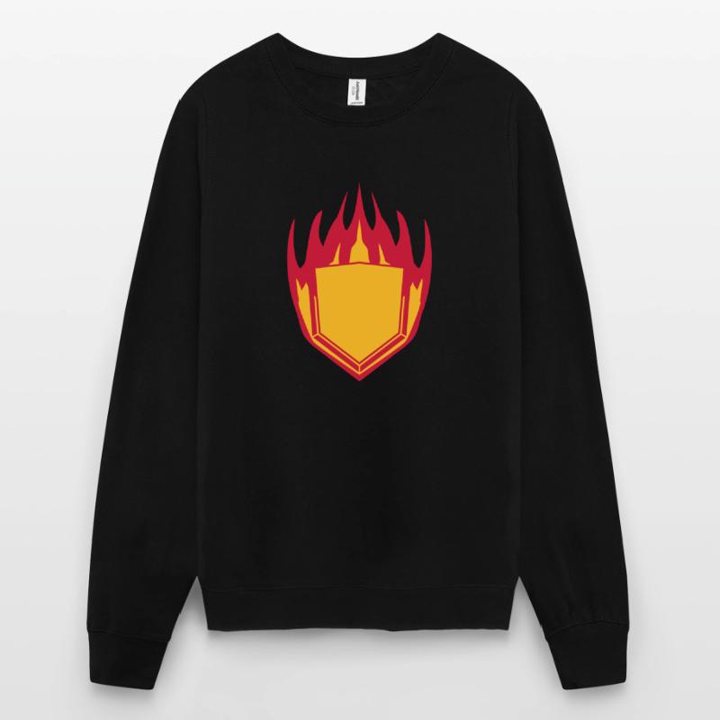 hot fire flames angular shield emblem emblem frame Unisex Sweatshirt