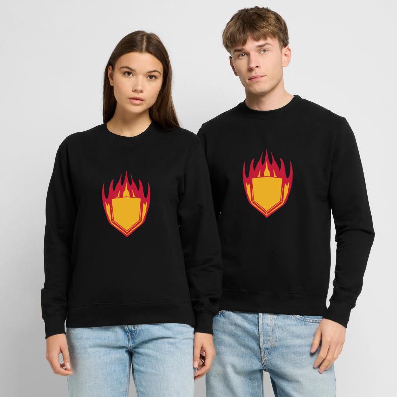 hot fire flames angular shield emblem emblem frame Unisex Sweatshirt