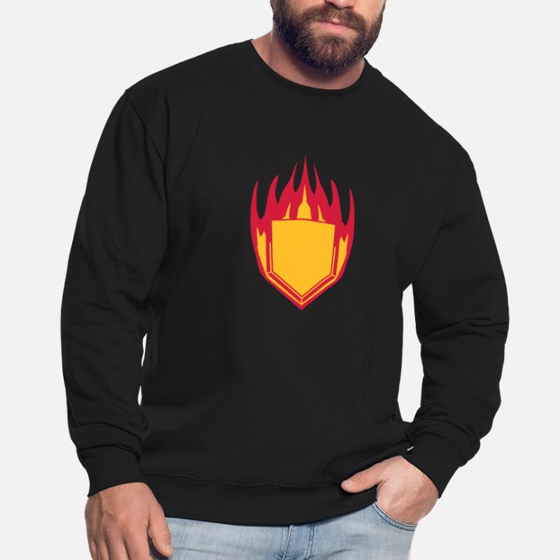 hot fire flames angular shield emblem emblem frame Unisex Sweatshirt