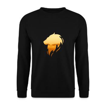Lion and savannah - Unisex Sweatshirt - black - Front - Alina (178cm) & Michal (187cm)