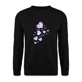 coeurs de peinture - Sweat-shirt Unisexe - noir - Devant - Alina (178cm) & Michal (187cm)