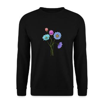 fleurs - Sweat-shirt Unisexe - noir - Devant - Alina (178cm) & Michal (187cm)