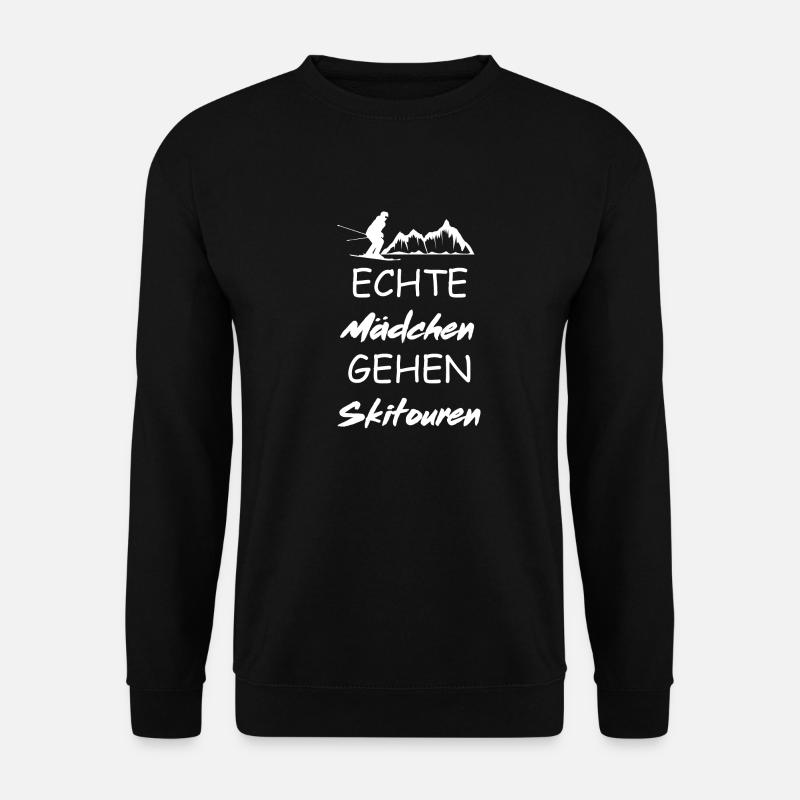 Echte Mädchen gehen Skitouren Tourenski - Unisex Pullover - Schwarz