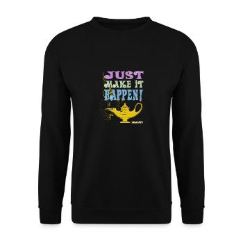 JUST make it happen ! - Sweat-shirt Unisexe - noir - Devant - Alina (178cm) & Michal (187cm)