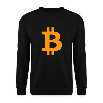 Bitcoin BTC symbol Logo - Unisex Sweatshirt - black - Front - Alina (178cm) & Michal (187cm)