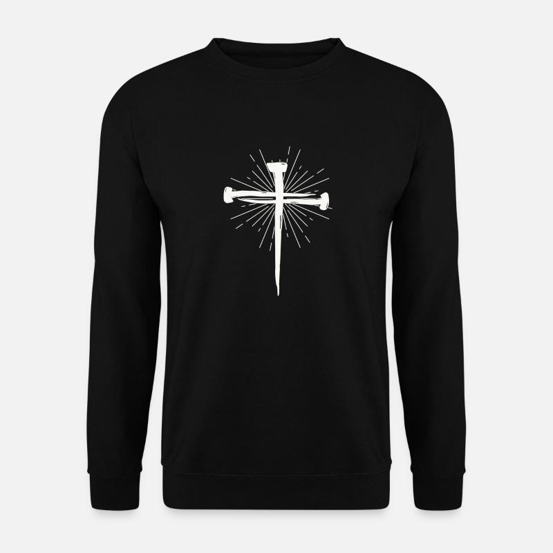 Kreuz aus Nägel - Unisex Pullover - Schwarz