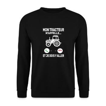 Conducteur Tracteur Agriculteur Tracteur Amour - Sweat-shirt Unisexe - noir - Devant - Alina (178cm) & Michal (187cm)