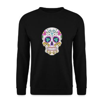Mexicaines crâne Dia de los Muertos jour - Sweat-shirt Unisexe - noir - Devant - Alina (178cm) & Michal (187cm)