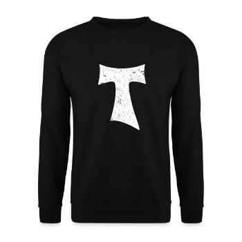Tau Kreuz - Unisex Pullover - Schwarz - Vorne - Alina (178cm) & Michal (187cm)